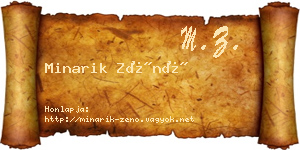 Minarik Zénó névjegykártya